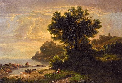Landscape with Family by Lake, 1858, Robert Scott Duncanson