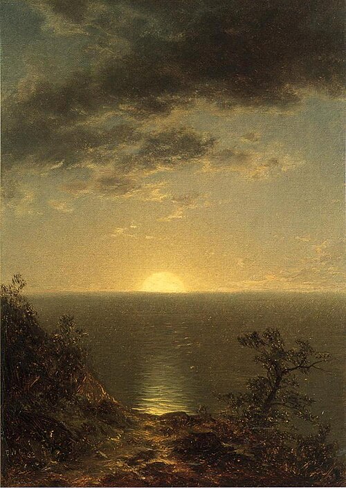 Lever de Lune sur la côte, 1863, John William Casilear