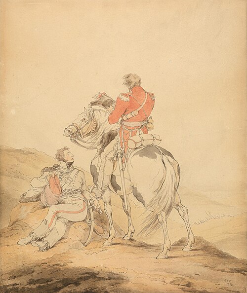 A British Officer of the Staff and an Officer of Hussars, 1810, Robert Ker Porter