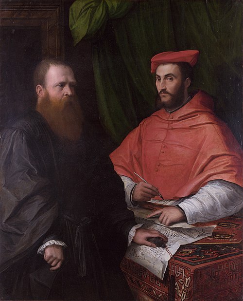 Cardinal Ippolito de' Medici and Monsignor Mario Bracci, 1532, Girolamo da Carpi