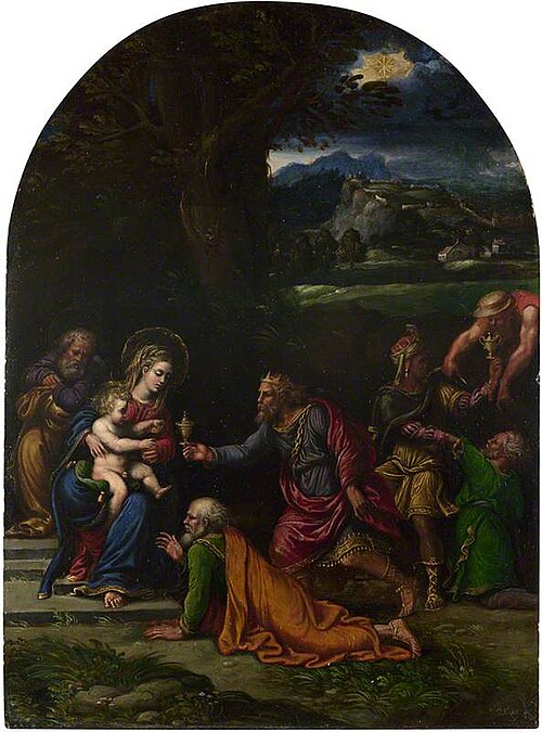 The Adoration of the Kings, 1547, Girolamo da Carpi