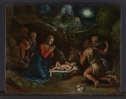 The Adoration of the Shepherds, 1537, Girolamo da Carpi
