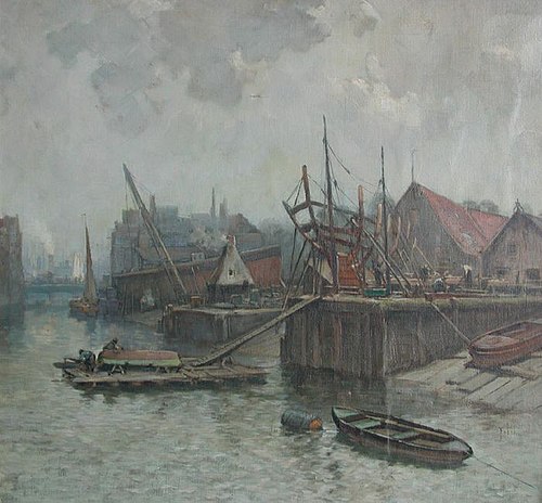 View of the Salmon Harbor, 1890, Willem Adrianus Fabri