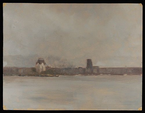 Zicht op de Maas met Witte Huis en Laurenskerk, vanaf kop Buizengat gezien, , Pieter Been