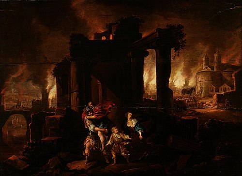The burning of Troy, , Claes Jansz. van der Willigen