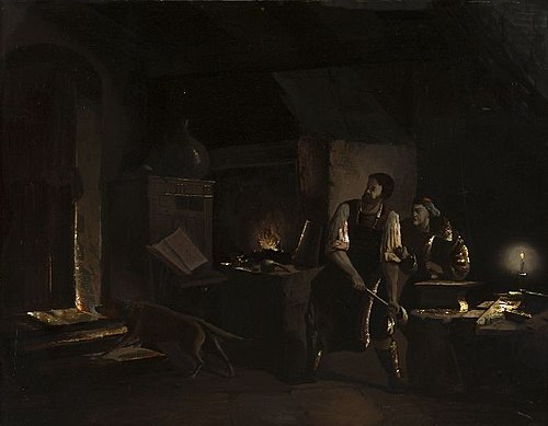 Achterglasschilderij: Jan de Smid (Swartjan), 1872, Hermanus Petrus Antonius Gunneweg