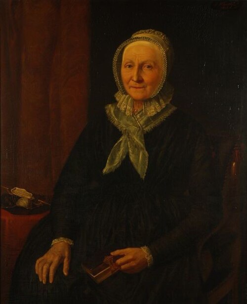 Portret van Elisabeth Bunk, 1855, Jacob Akkersdijk