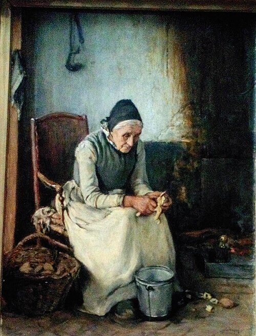 Vieille Picarde (épluchant des pommes de terre), 1900, Jules Charles Boquet