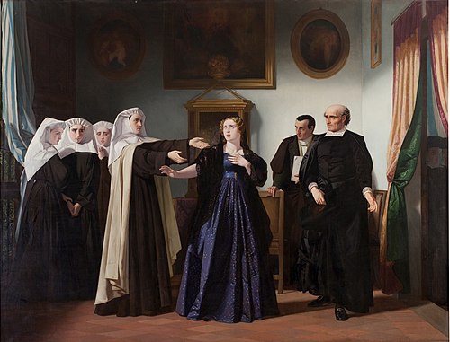 Doña Mariana de Pineda en el momento de despedirse de las beatas de Santa María Egipciaca en cuyo be, 1862, Isidoro Santos Lozano Sirgo