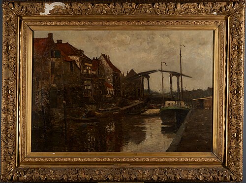 Gezicht op de Sluisbrug vanaf het Achterhakkers, 1905, Elias Boonen