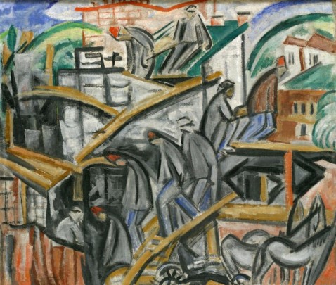 construire une maison, 1913, Olga Rozanova