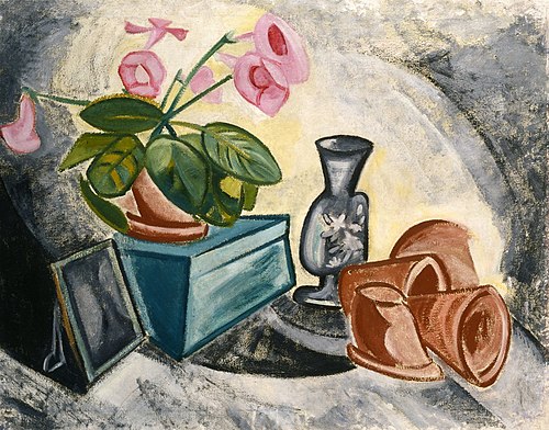 Still life. Gloxinias, 1913, Olga Rozanova