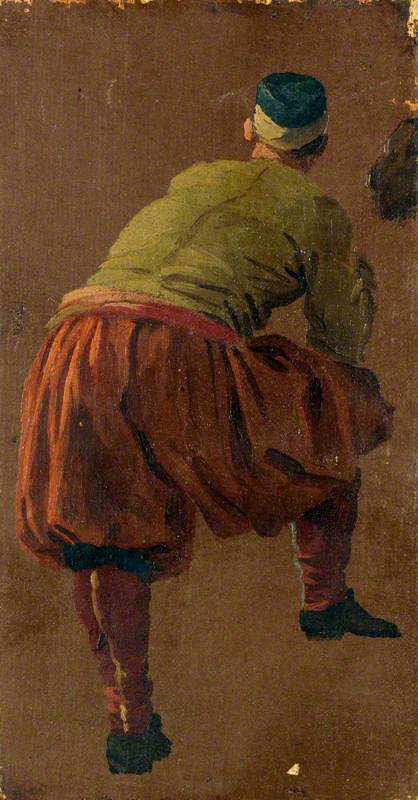 A Man, Perhaps a Gondolier, Seen from Behind, 1705, Luca Carlevarijs