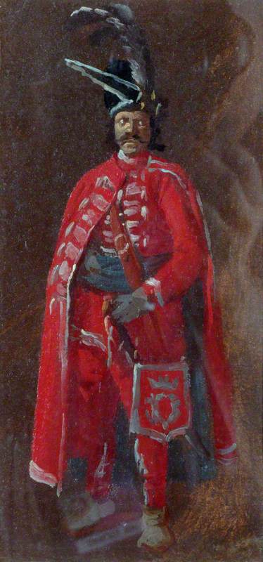 A Hungarian Hussar, 1705, Luca Carlevarijs