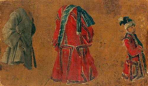 Three Studies of Costume, 1705, Luca Carlevarijs