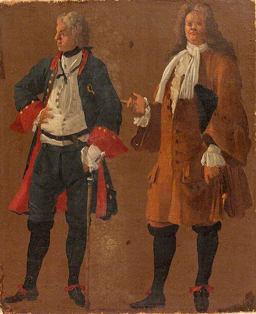 Studies of Two Gentlemen, 1705, Luca Carlevarijs