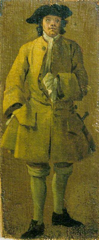 A Man Wearing a Yellow Coat, 1705, Luca Carlevarijs