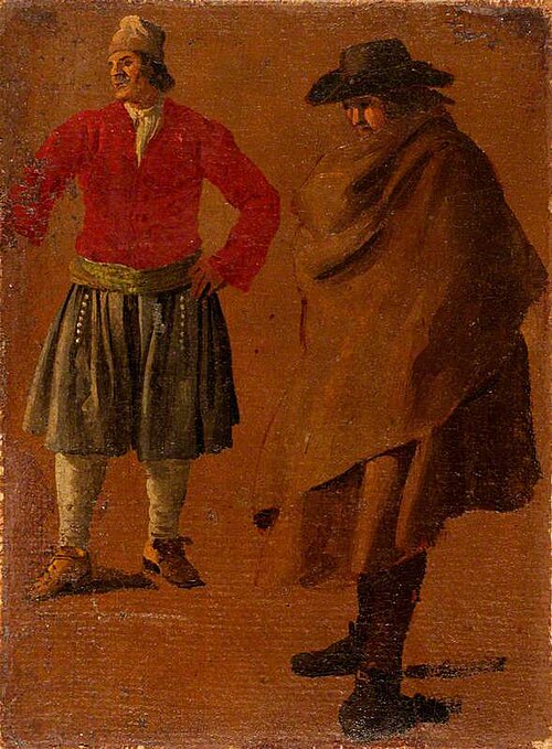 Two Studies of Men, 1705, Luca Carlevarijs