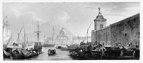 The Bacino, Venice, with the Dogana and a Distant View of the Isola di San Giorgio, 1709, Luca Carlevarijs
