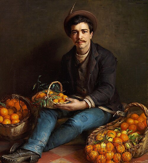 En romersk appelsin sælger, 1888, Ludovica Anine Vilhelmine Augusta Thornam