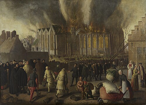 De brand van de Nieuwkerk te Dordrecht in 1568, 1562, Jan Doudijn