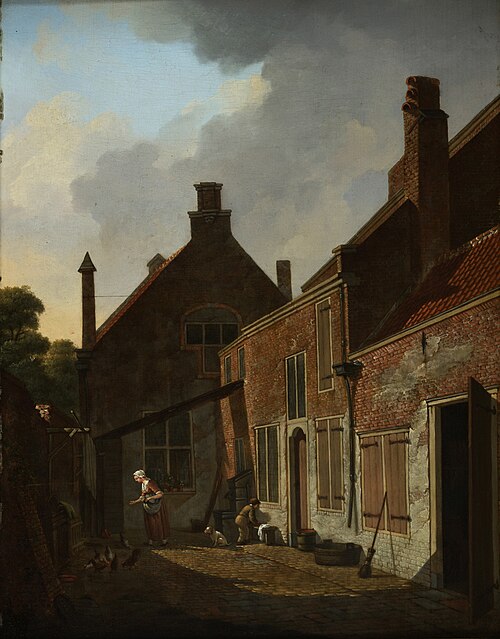Gezicht op een binnenplaats van een huis aan het Grootekerksplein, , Johannes van Lexmond