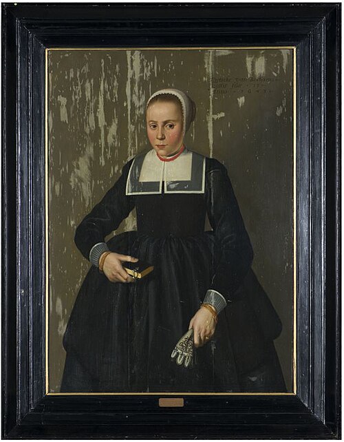 Portret van Taetscke van Bockama, 1643, Meester van de aaneengestrengelde AE