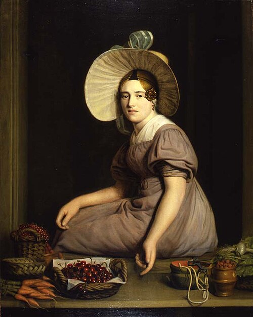 Fruitverkoopster met fruit en groenten, 1839, Gabinus Fellinga