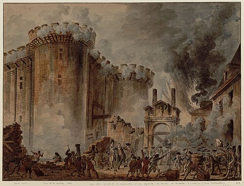 The Storming of the Bastille, 1789, Jean-Pierre Houël