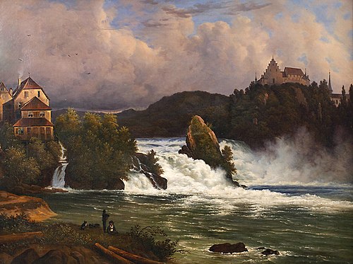 Der Rheinfall bei Schaffhausen, 1841, Johann Anton Castell