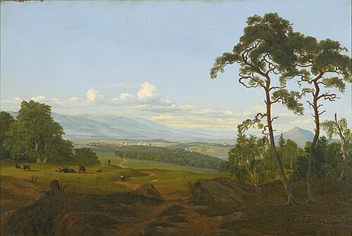 Bohemian landscape near Teplitz, , Johann Anton Castell