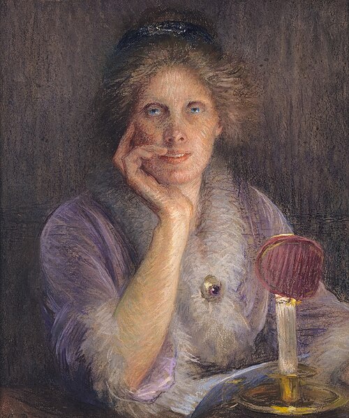 Sous la lampe, portrait de Madeleine Zillhardt, , Louise Catherine Breslau