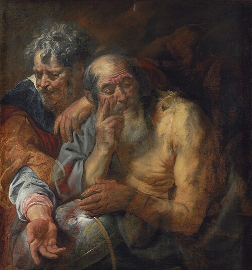 Heraclitus and Democritus, 1640, Jacob Jordaens