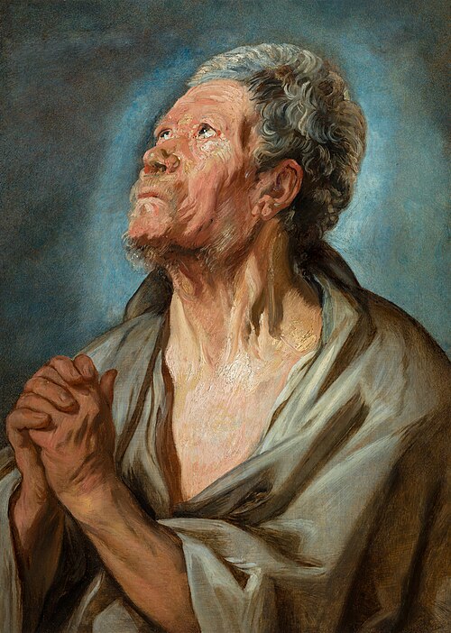 Study of an old man with clasped hands, 1621, Jacob Jordaens