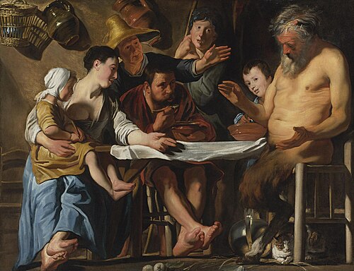 The Satyr and the Peasant Family, 1620, Jacob Jordaens