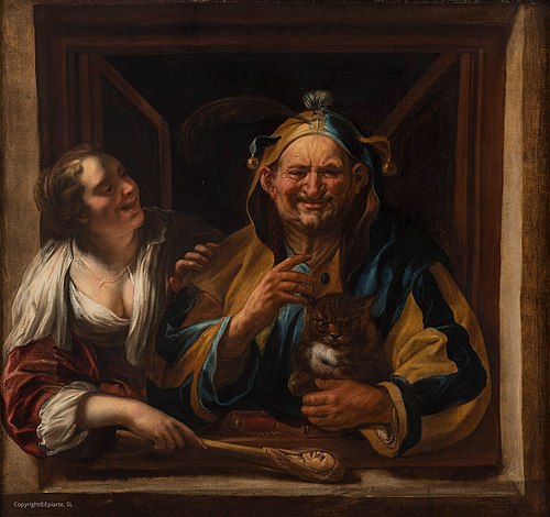 The Woman, the Fool and his Cat, 1641, Jacob Jordaens