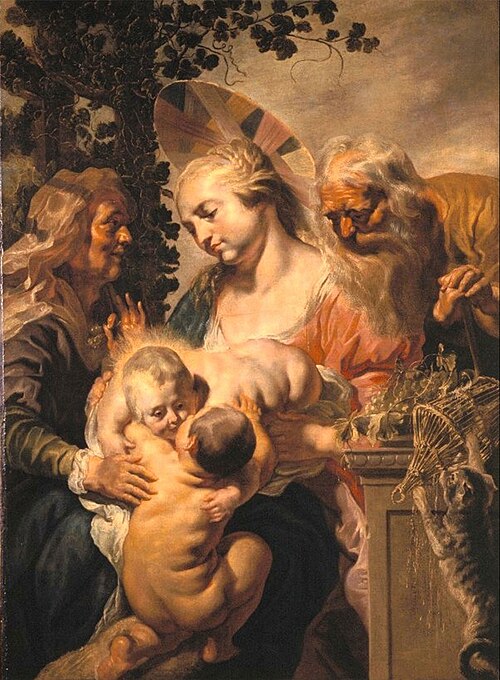The Holy Family with St. Elizabeth and the Infant St John the Baptist, 1615, Jacob Jordaens