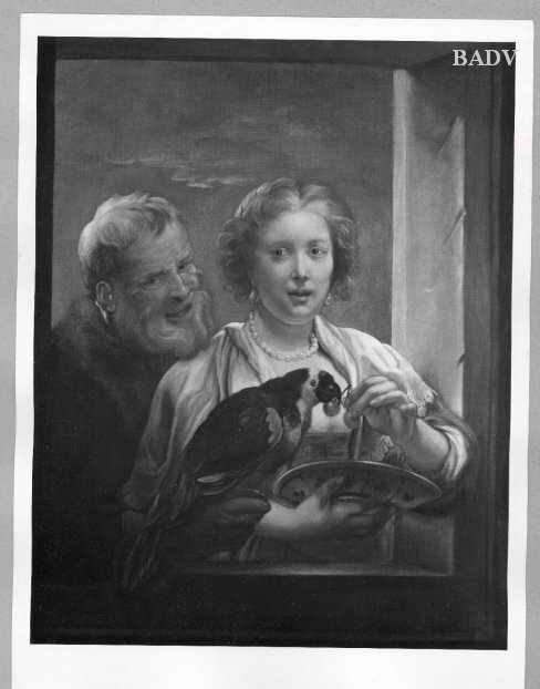 man and woman with parrot, 1618, Jacob Jordaens