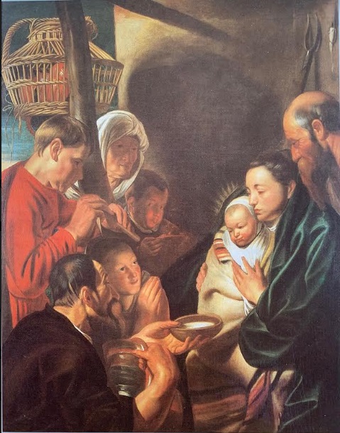 Adoration of the shepherds with a flute, 1650, Jacob Jordaens