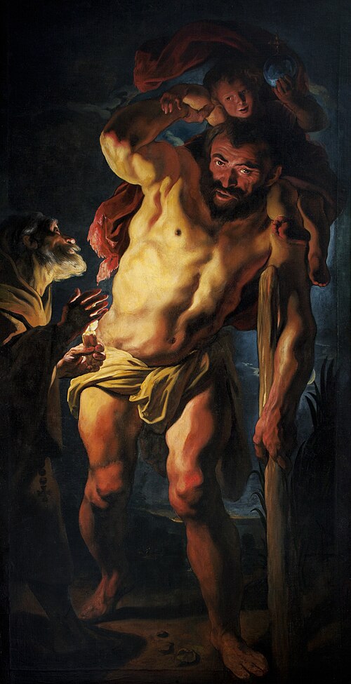 Saint Christopher Carrying the Christ Child, 1627, Jacob Jordaens