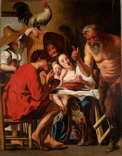 Le satyre et le paysan., 1620, Jacob Jordaens