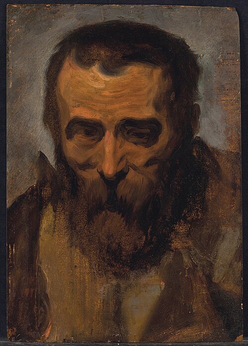 Studie voor het hoofd van een bebaarde man, , Jacob Jordaens