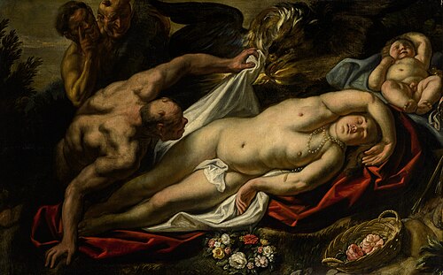 The sleeping Antiope approached by Jupiter, 1660, Jacob Jordaens