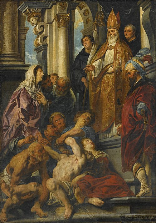 Saint Martin healing the possessed man, 1630, Jacob Jordaens