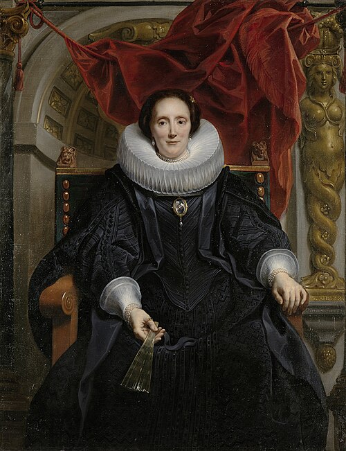 Portrait of Catharina Behaghel (1597-1666), wife of Rogier Le Witer, 1635, Jacob Jordaens