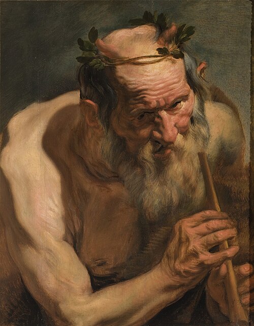 Old Satyr Holding a Flute, 1620, Jacob Jordaens