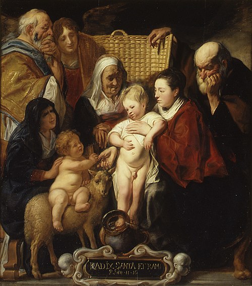 The Holy Family with Saint Anne and the Young Baptist and His Parents, 1639, Jacob Jordaens