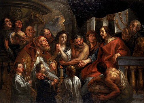 Le Christ et la femme adultère, 1670, Jacob Jordaens