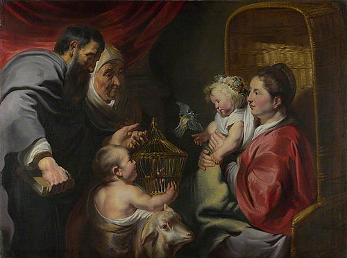 The Virgin and Child with Saint John and his Parents, 1620, Jacob Jordaens