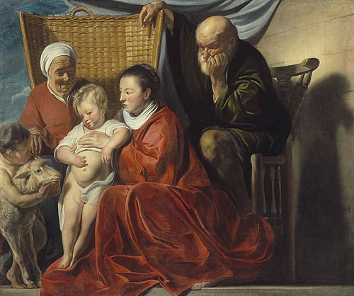 The Holy Family with Anna and the boy John, 1622, Jacob Jordaens